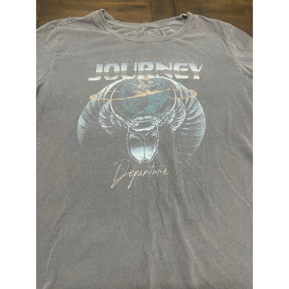 Journey Departure 1980 US Tour Graphic T-Shirt Gray Large Cotton Band Tee - Picture 2 of 7
